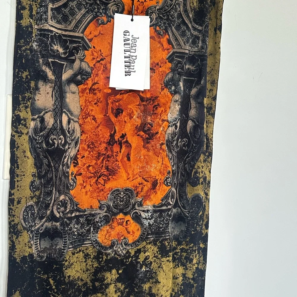 Jean Paul Gaultier Orange and Black Maxi Skirt - Picture 7 of 8